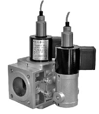 Клапаны электромагнитные трехпозиционные фланцевые с одним регулятором расхода и датчиком положения